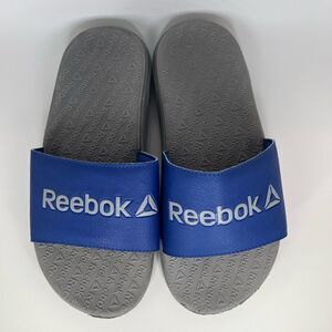 Reebok Boys Blue and Gray Slides Sz 5